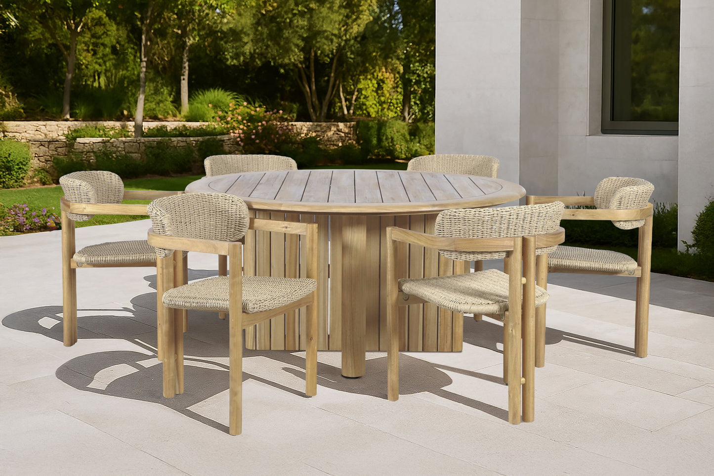 Sedona - Wood And Wicker Patio Dining Chair (Set of 2) - Natural / Brown