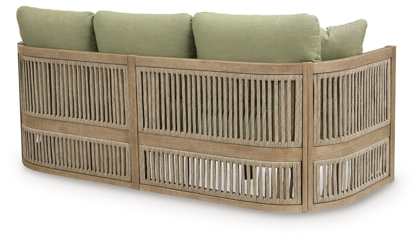Serena Shores - Sofa With Cushion - Beige / Green