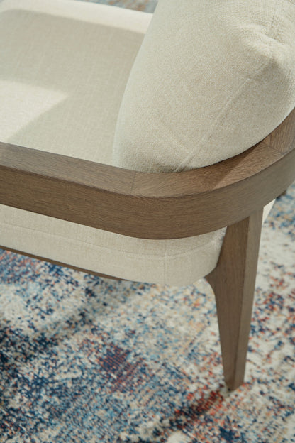 Serene Bay - Arm Chair With Cushion (Set of 2) - Dark Brown / White