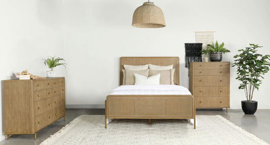 Arini 3-piece Queen Bedroom Set Sand Wash and Natural Cane