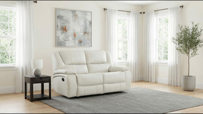 Camila Upholstered Motion Reclining Loveseat White