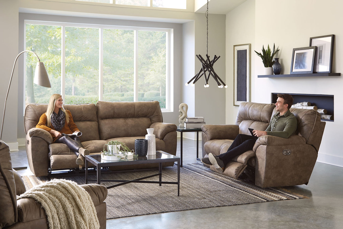 Hollins - 88" Power Reclining Sofa - Coffee