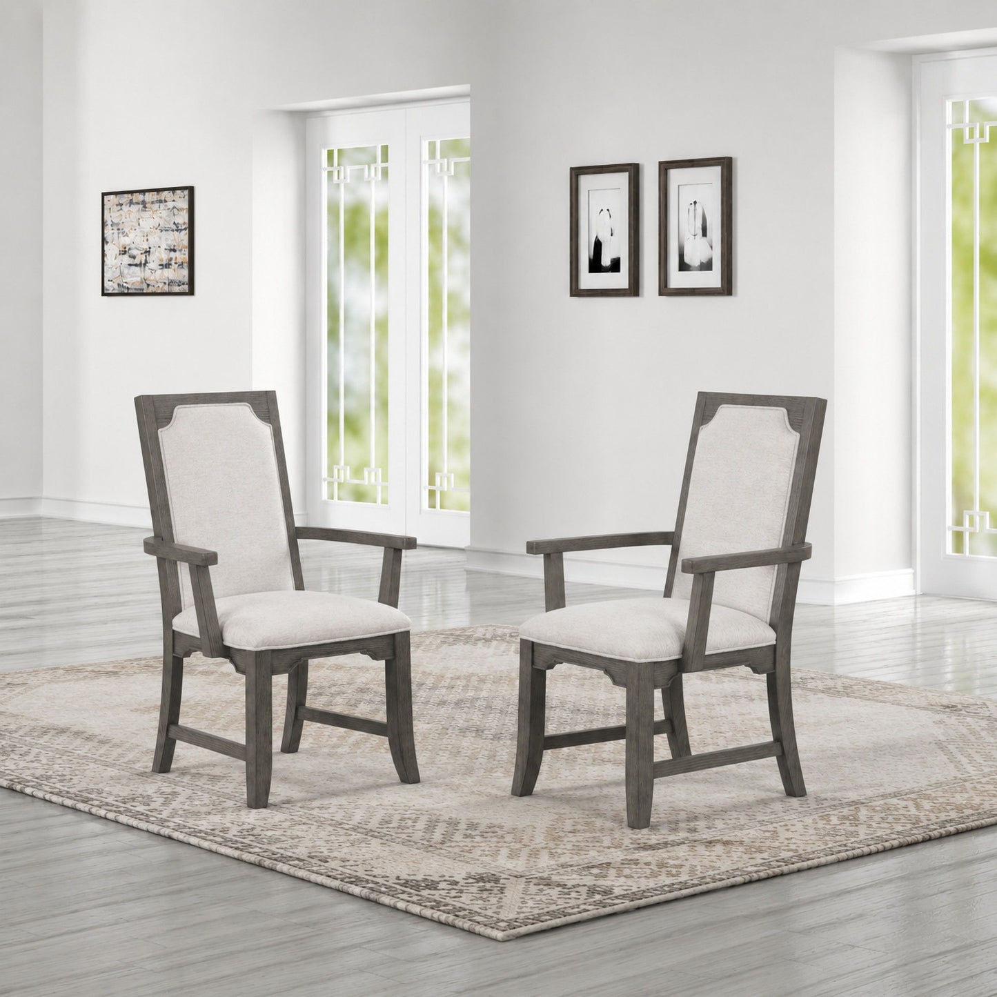 Lisbon - Dining Arm Chair (Set of 2) - Gray
