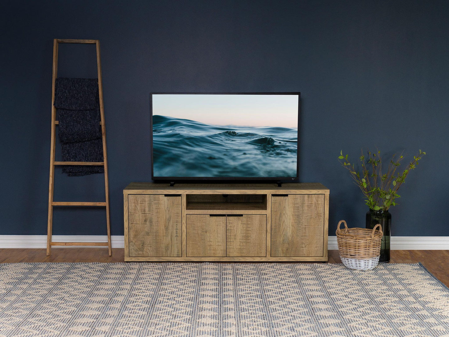 Tabby 4-door Engineered Wood 60-inch TV Stand Mango