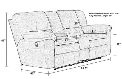 Reyes - Power Lay Flat Reclining Console Loveseat With Storage & Cupholders