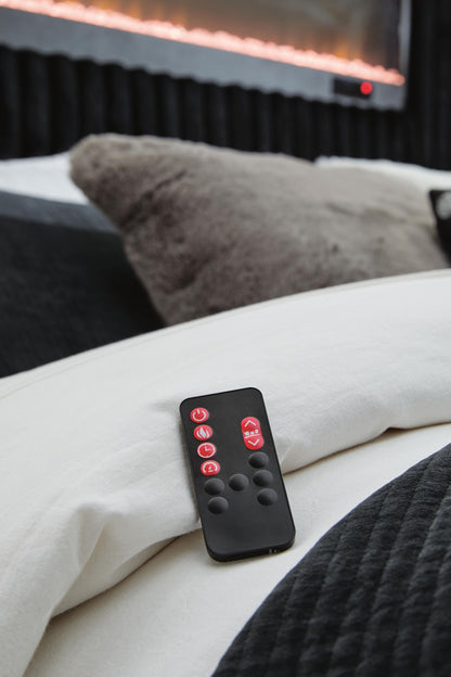 Tayleena - Upholstered Bed With Fireplace And Wireless Audio