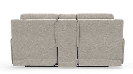 Micah - Power Headrest Power Deep Seat Reclining Console Loveseat - Oatmeal