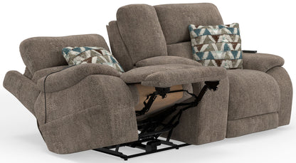 Joya - Power Headrest Power Lay Flat Reclining Console Loveseat With CR3 Heat/Massage/Lumbar/ZG