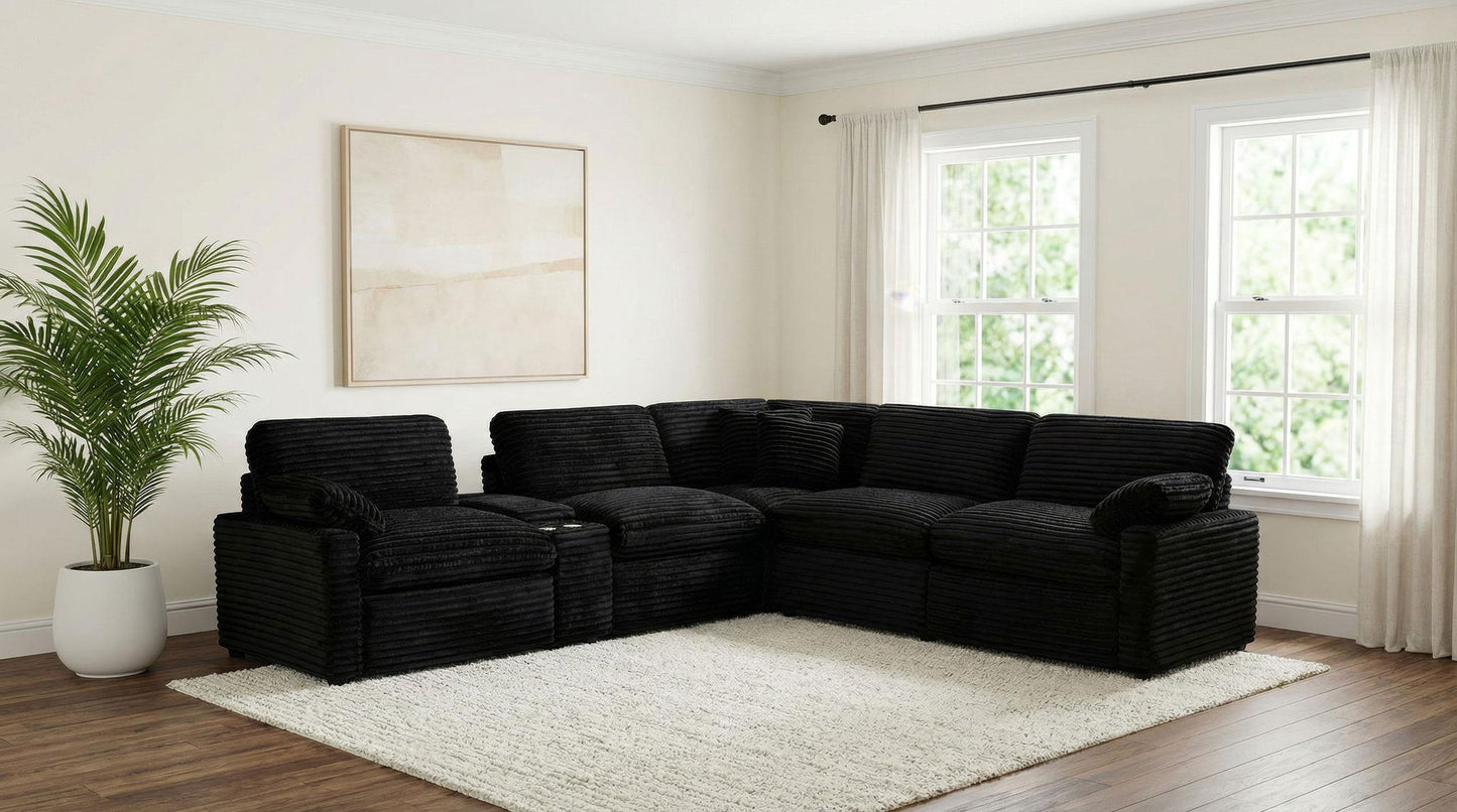 Collins 6-piece Modular Power Reclining Sectional Black