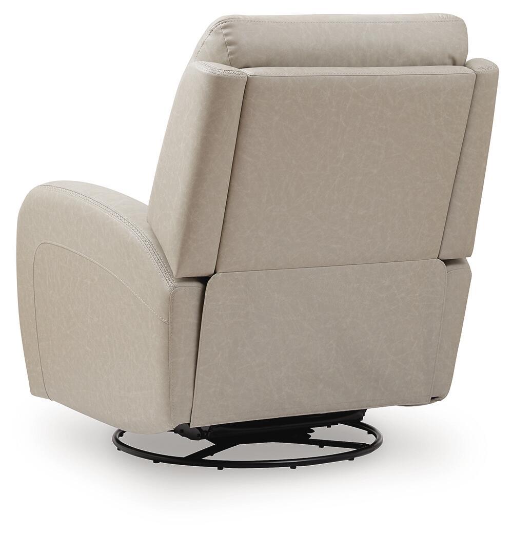 Motion-Max - Swivel Glider Power Recliner - Stonewash