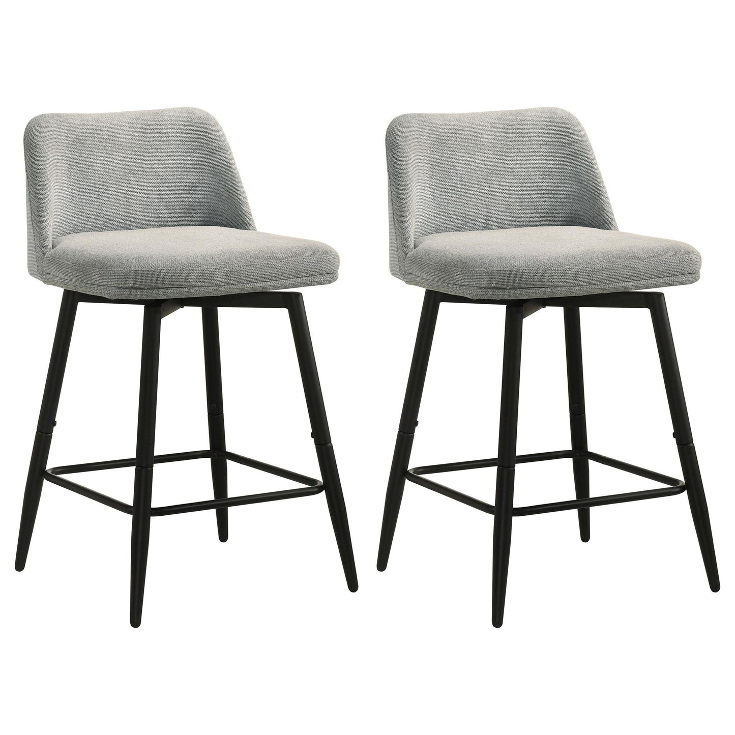 Mellor Fabric Upholstered Swivel Counter Chair Grey (Set of 2)