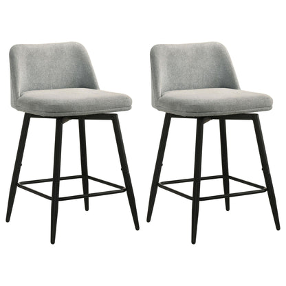 Mellor Fabric Upholstered Swivel Counter Chair Grey (Set of 2)