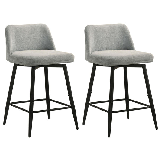 Mellor Fabric Upholstered Swivel Counter Chair Grey (Set of 2)