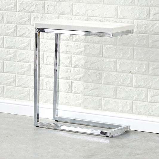 Echo - Marble Top Chairside Table - White