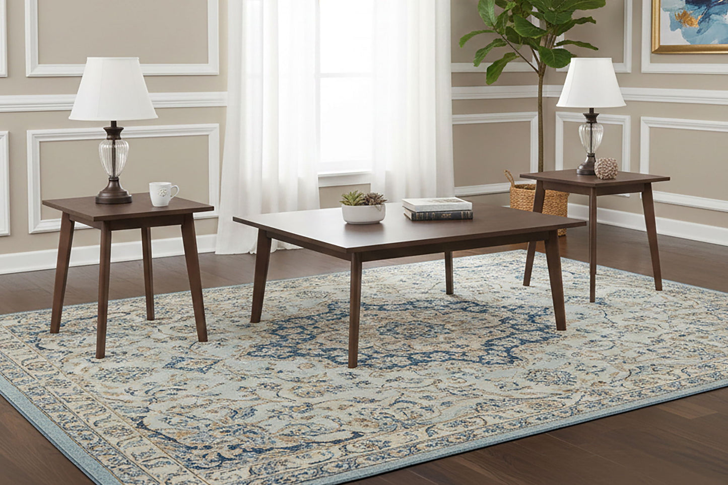 Reid - 3 Piece Occasional Set (1 Coffee & 2 End Tables) - Walnut