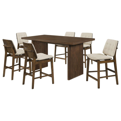 Decker 7-piece 70-inch Counter Height Dining Set Cream and Walnut