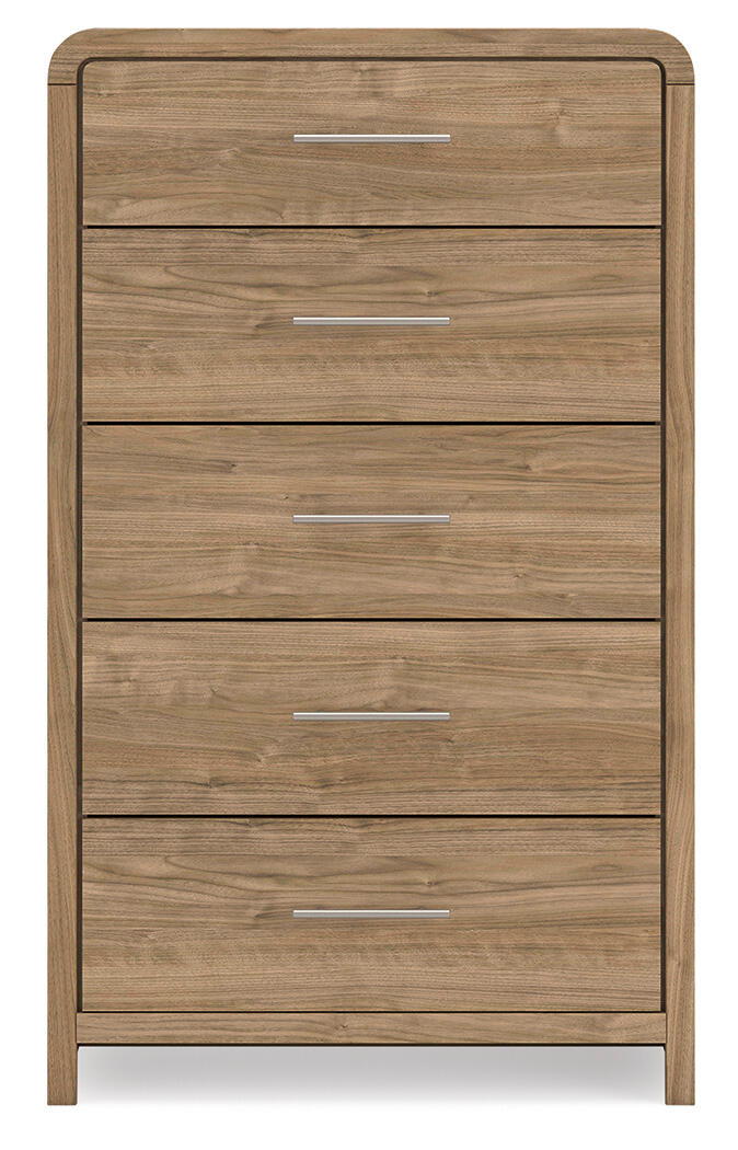 Gramburg - Five Drawer Chest - Warm Natural Brown