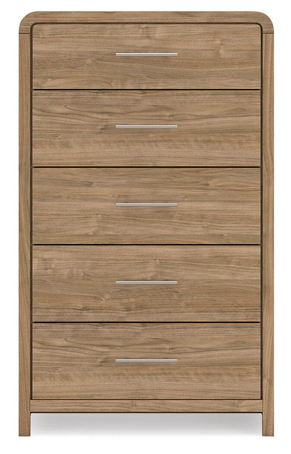 Gramburg - Five Drawer Chest - Warm Natural Brown