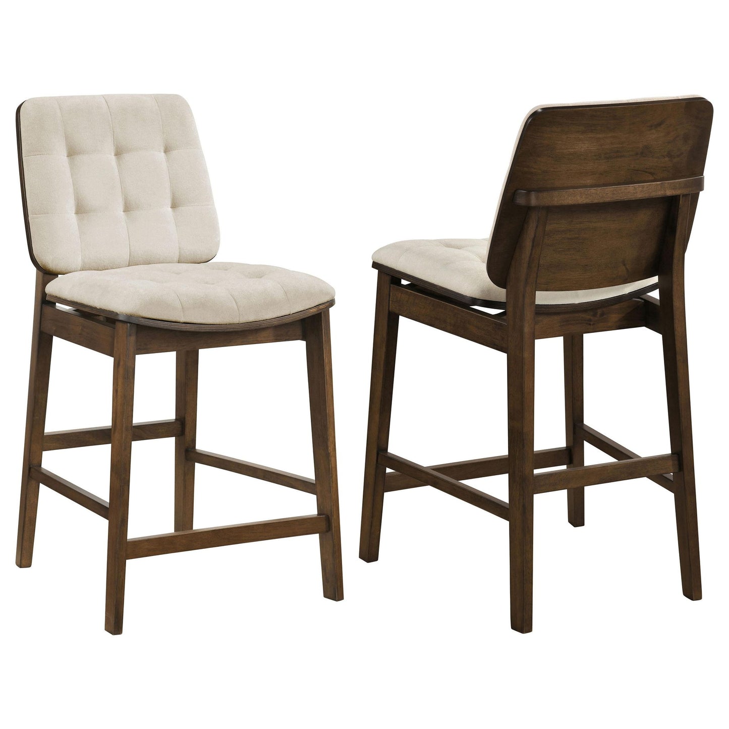 Redbridge Upholstered Counter Chair Cream and Walnut (Set of 2)