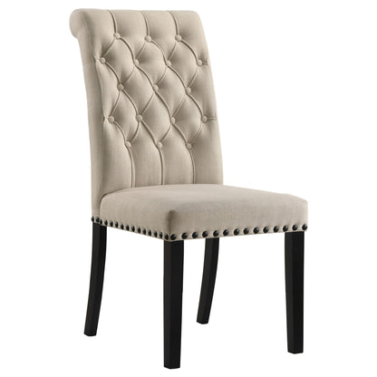 Alana Fabric Upholstered Dining Side Chair Beige (Set of 2)