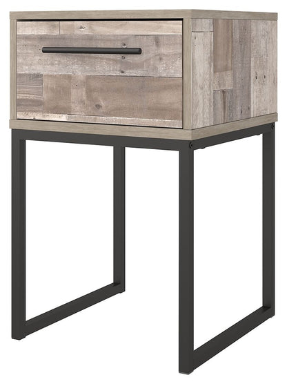 Neilsville - One Drawer Night Stand - Vinyl-Wrapped - Whitewash