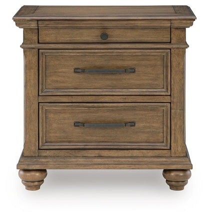 Karallin - Three Drawer Night Stand - Medium Brown
