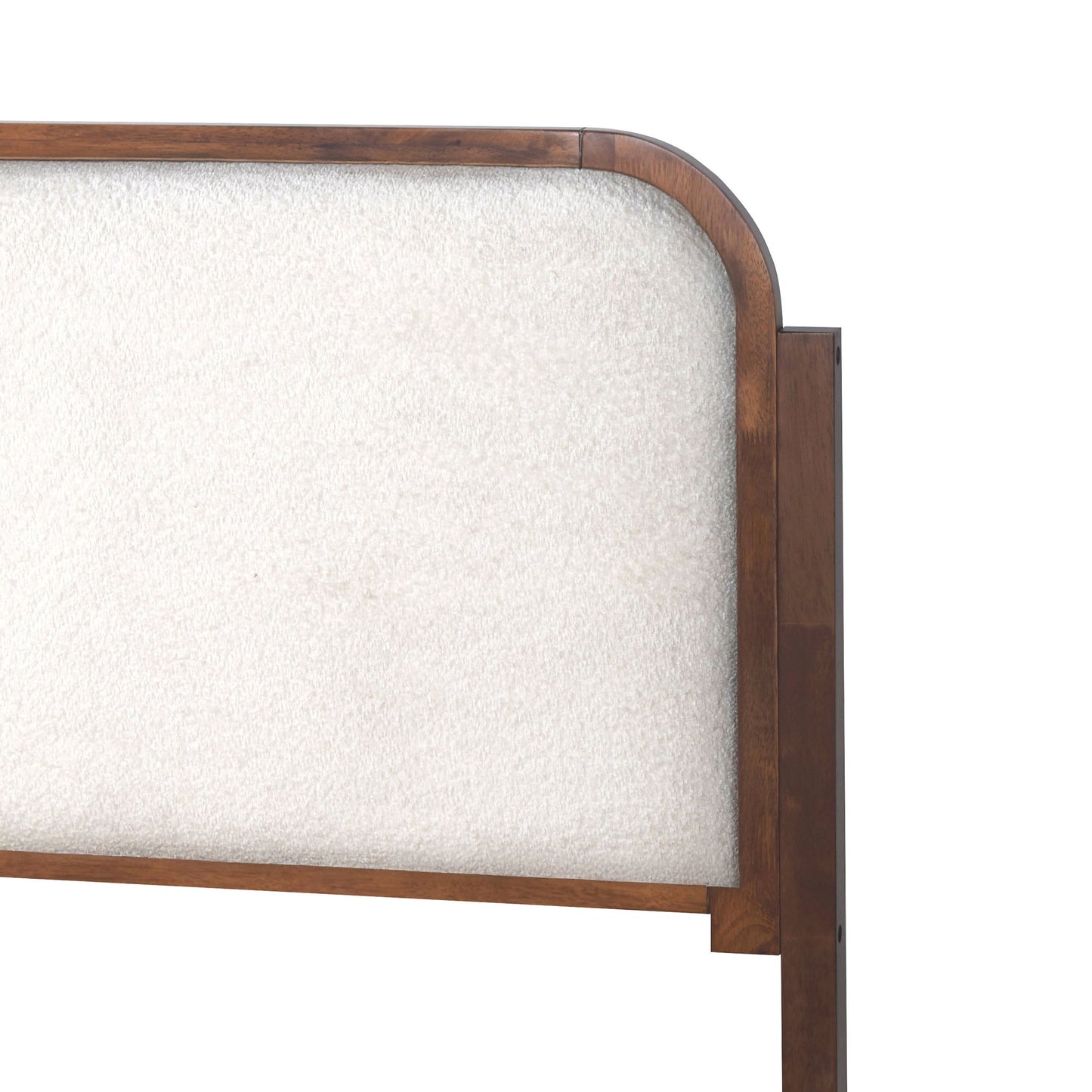 Hawthorne - 5/0 Queen Platform Bed With White Upholstered Headboard - Brown