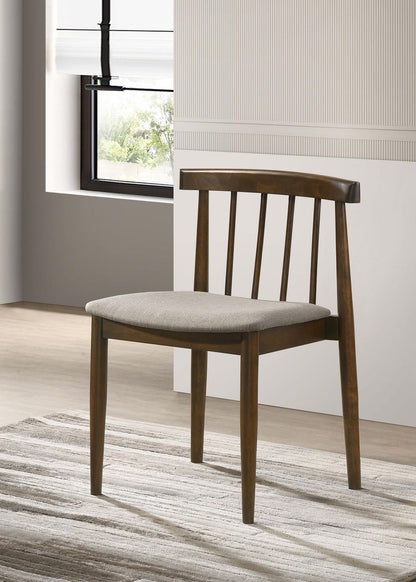 Cullen Dining Side Chair Upholstered Seat Walnut (Set of 2)