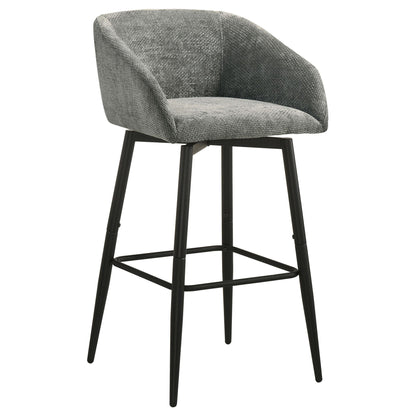 Rainer Fabric Upholstered Swivel Bar Chair Charcoal (Set of 2)
