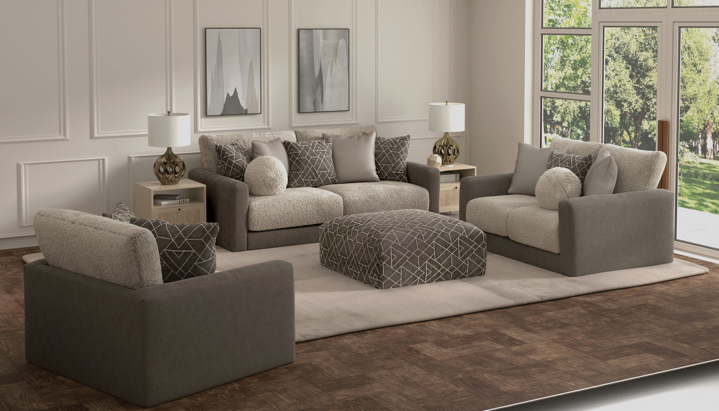 Reddington - Cocktail Ottoman - Umber