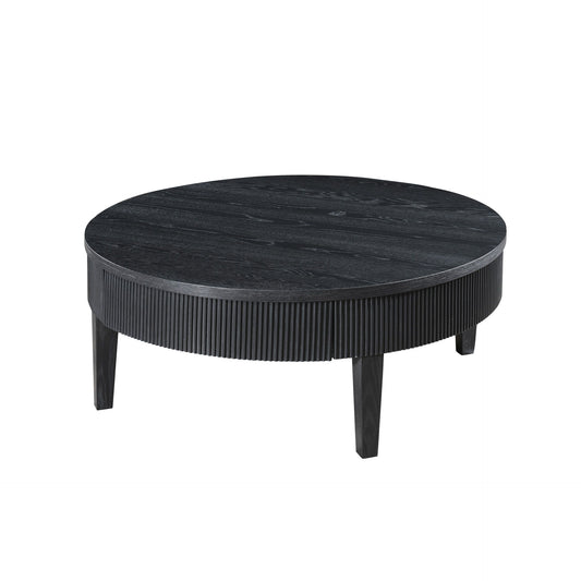 Tate - Round One Drawer Coffee Table - Black