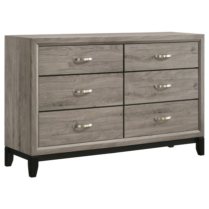Valen 6-drawer Bedroom Dresser Cabinet Light Taupe