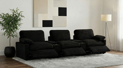 Collins 5-Piece Power Reclining Home Theater Seating Black