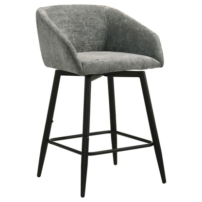 Rainer Fabric Upholstered Swivel Counter Height Chair Charcoal (Set of 2)