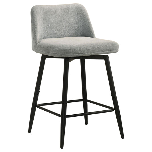 Mellor Fabric Upholstered Swivel Counter Chair Grey (Set of 2)