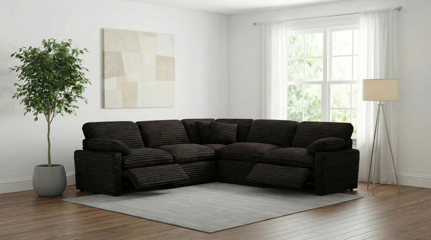 Collins 5-piece Modular Power Reclining Sectional Chocolate Brown