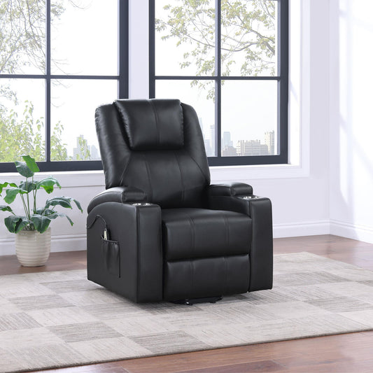 Armstrong Upholstered Power Lift Massage Recliner Espresso