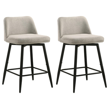 Mellor Fabric Upholstered Swivel Counter Chair Slate Brown (Set of 2)