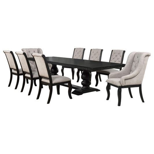 Phelps 9-piece Rectangular Dining Table Set Distressed Noir