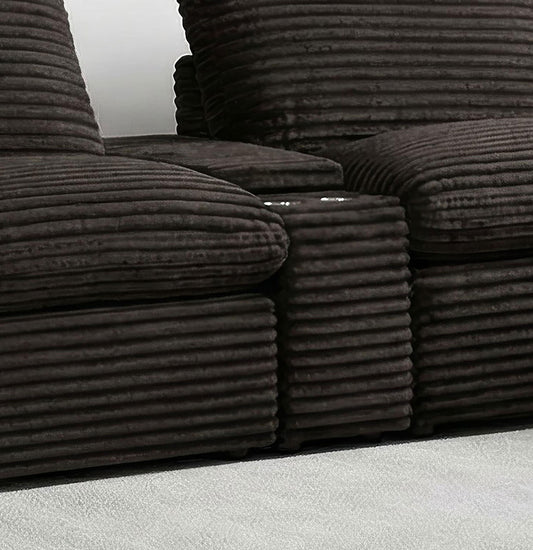 Collins Upholstered Modular Storage Console Chocolate Brown