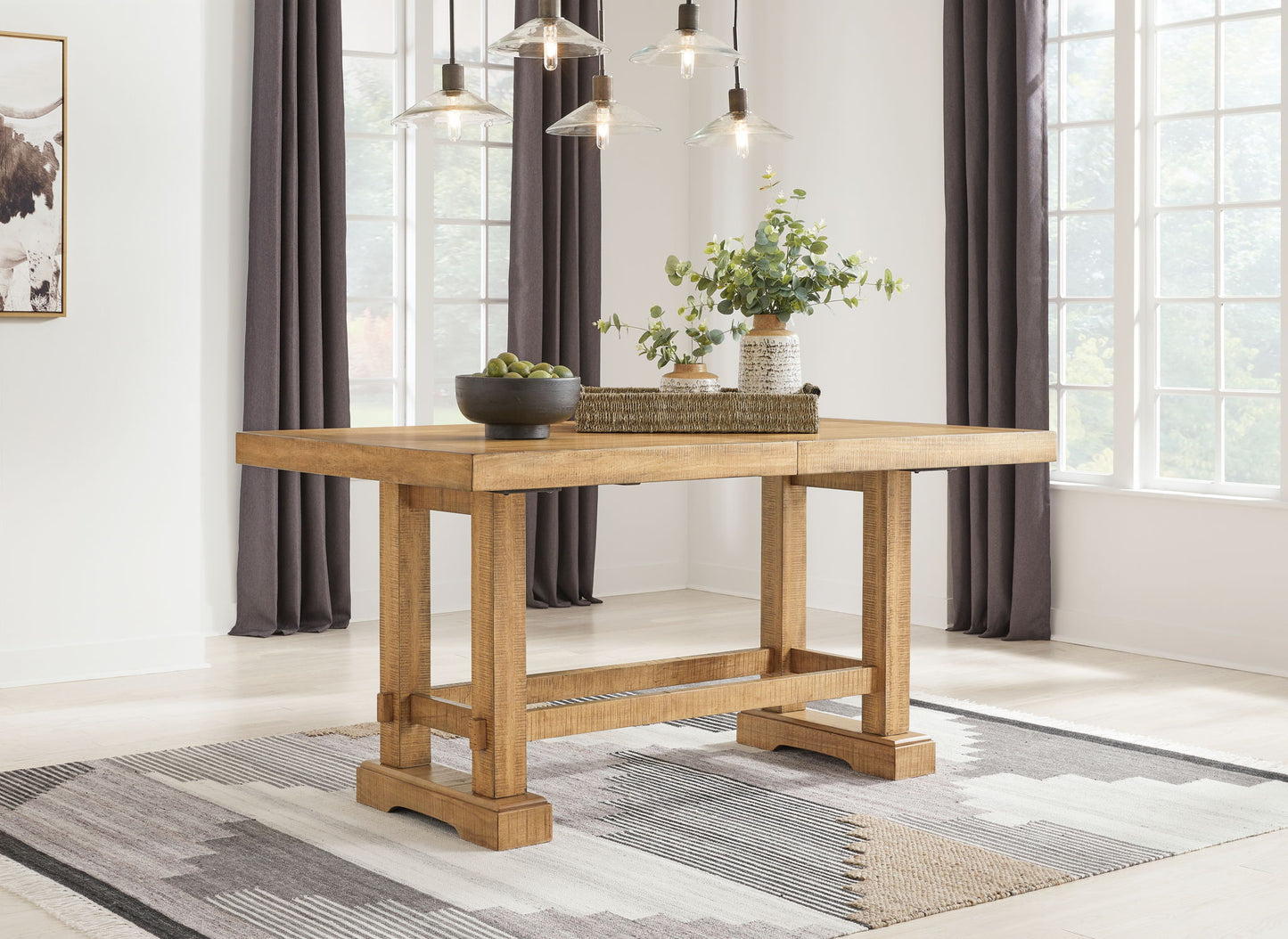 Havonplane - Rectangular Dining Room Counter Extension Table - Brown