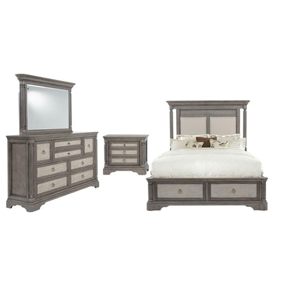 Cresswell 4-piece California King Storage Bedroom Set Taupe