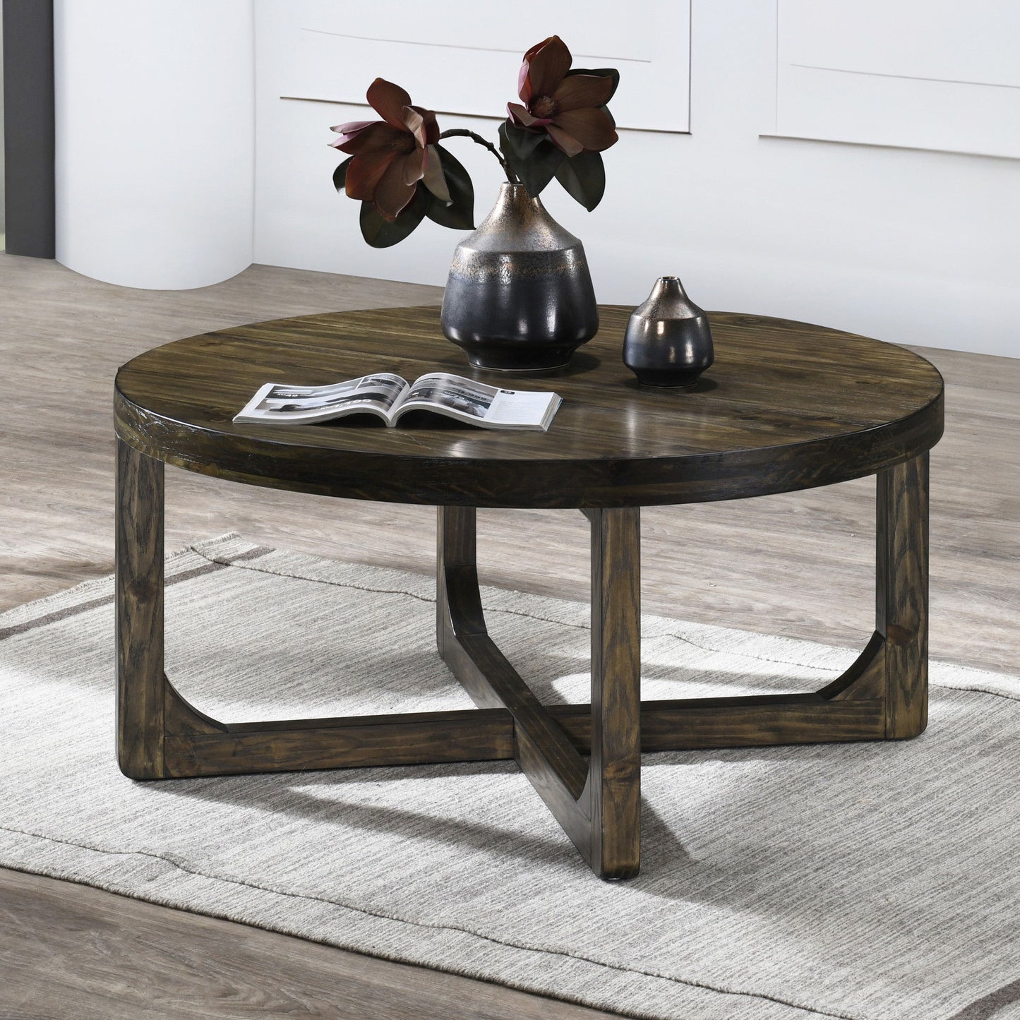 Kerby - Round Coffee Table - Dark Brown