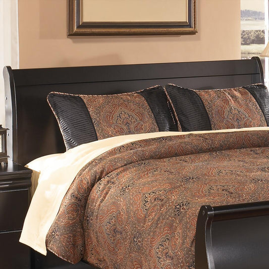 Huey Vineyard - Queen Sleigh Headboard - Black
