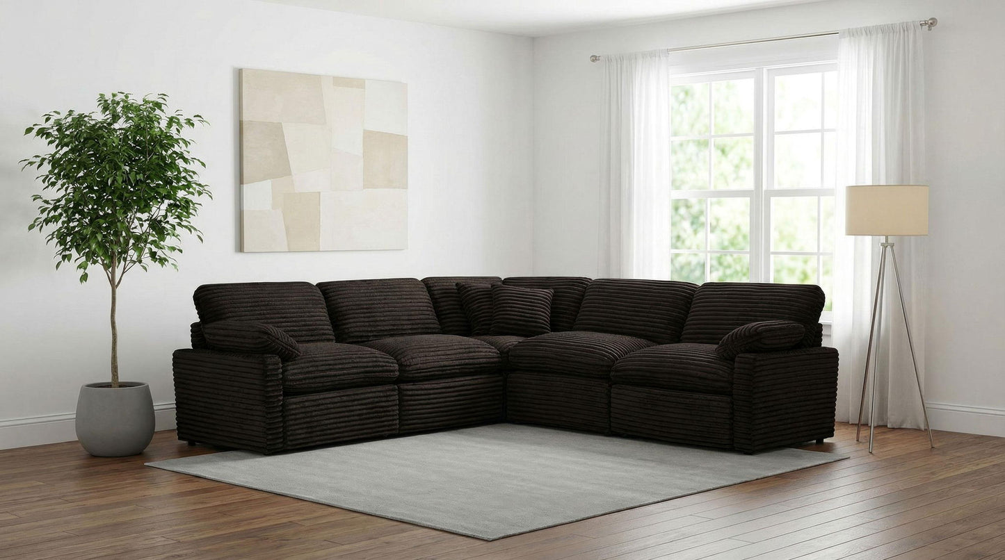 Collins 5-piece Modular Power Reclining Sectional Chocolate Brown