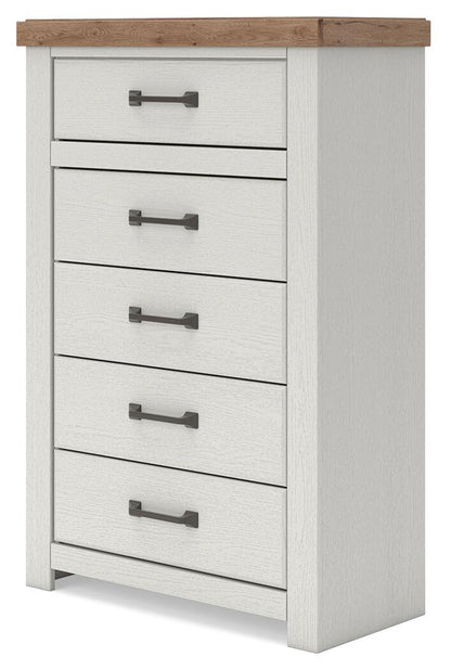 Savonport - Five Drawer Chest - White / Brown