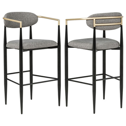 Tina Fabric Upholstered Bar Chair Grey (Set of 2)
