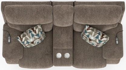 Joya - Power Headrest Power Lay Flat Reclining Console Loveseat With CR3 Heat/Massage/Lumbar/ZG