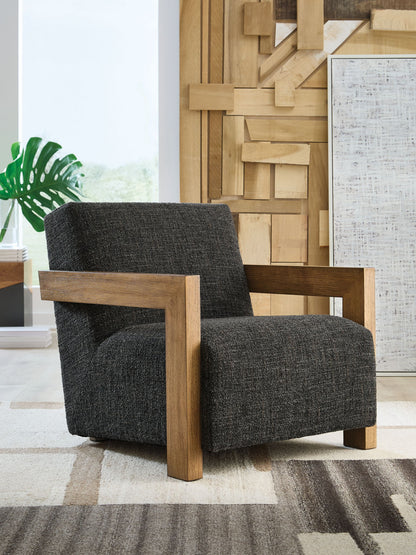 Dorney - Accent Chair - Charcoal / Brown