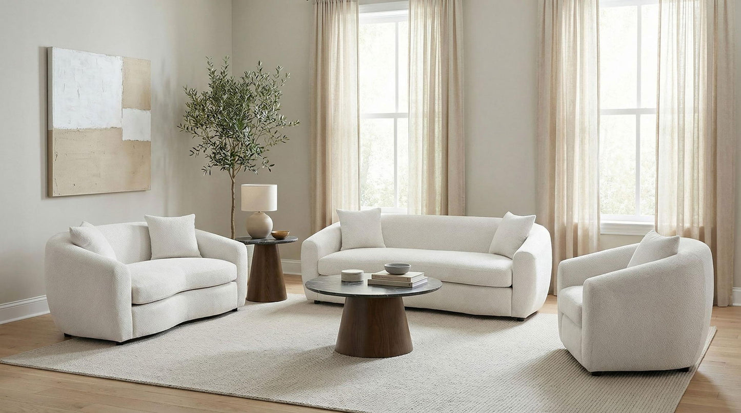 Isabella 3-piece Fabric Upholstered Sofa Set Sand